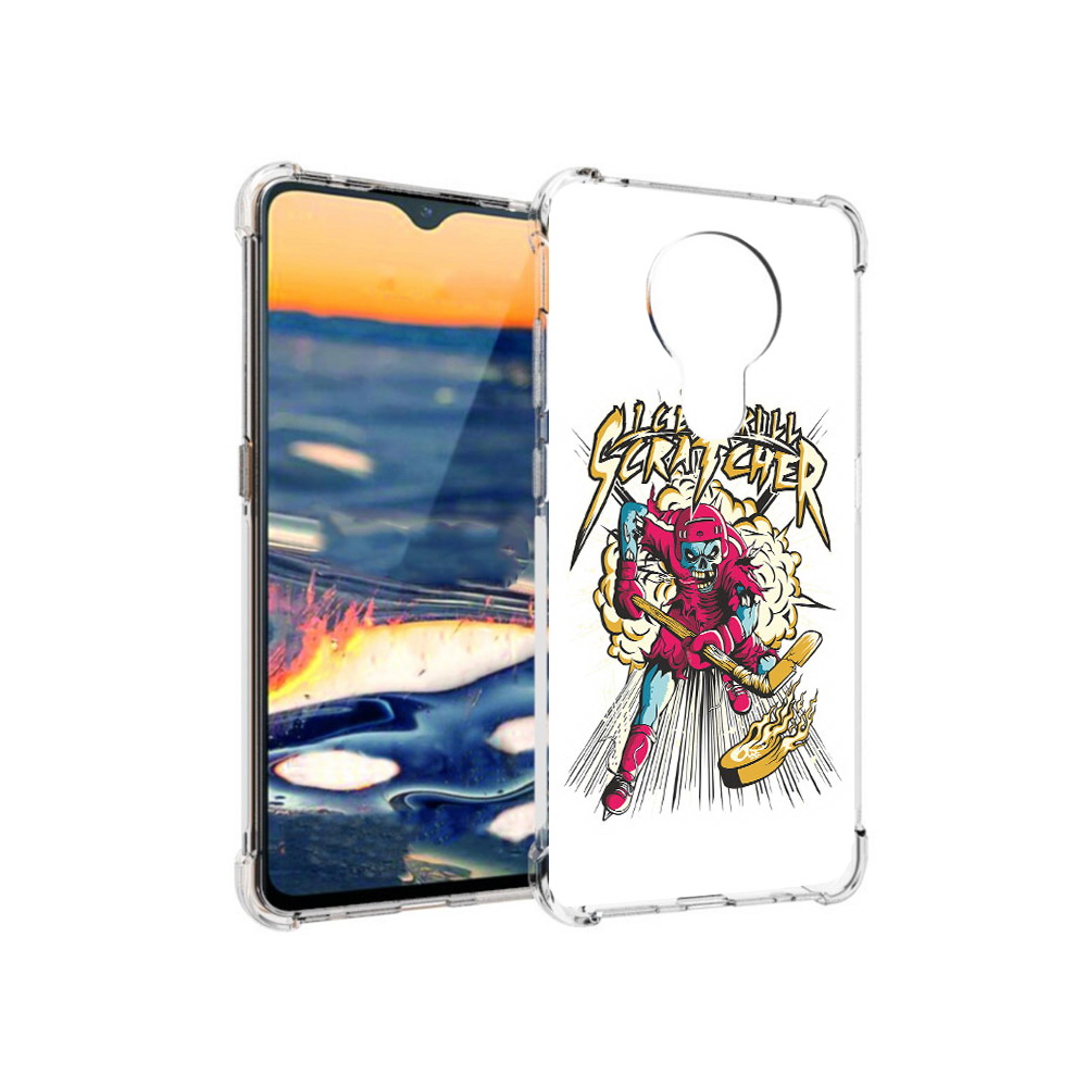 

Чехол MyPads Tocco для Nokia 5.3 нарисованный скелет хоккеист (PT227052.106.514), Прозрачный, Tocco