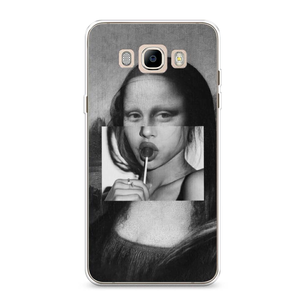 

Чехол Awog на Samsung Galaxy J7 2016 / Самсунг J7 2016 "Mona Lisa sucking lollipop", Серый, 23050-9