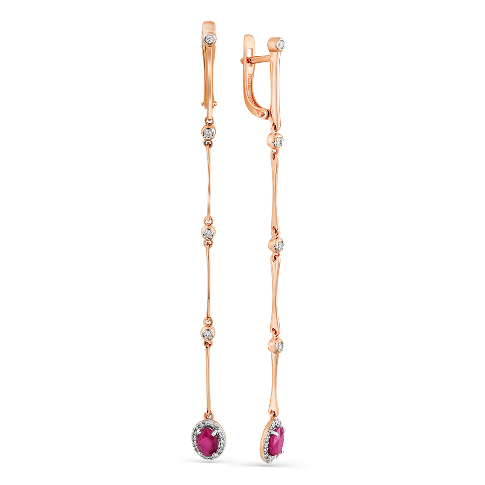

Серьги из красного золота с рубином, бриллиантом Master Brilliant 2-107-620-03, 2-107-620-03