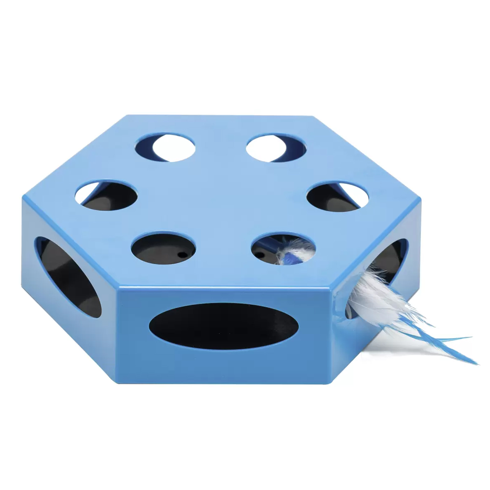 Игрушка для кошек SkyRus Hexagon Maze, интерактивная, голубая, 20.4x6.8x23см