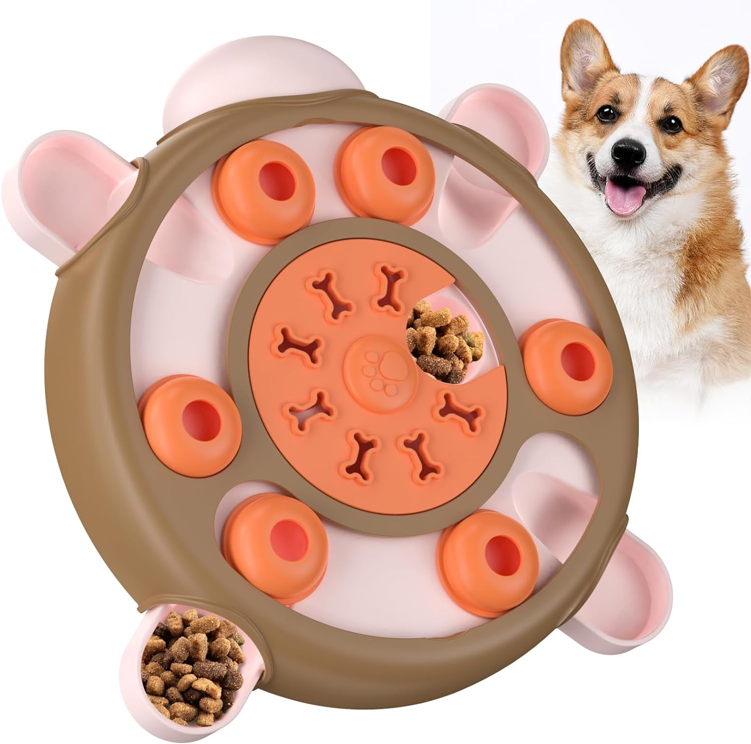 Игрушка для собак SkyRus Tortoise Puzzle Toy, интерактивная, коричнево-оранжевая