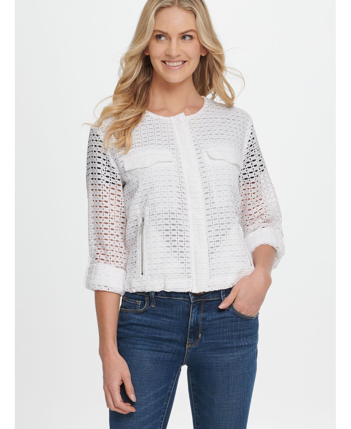 

Жакет женский DKNY P0BC9B41 белый M, P0BC9B41