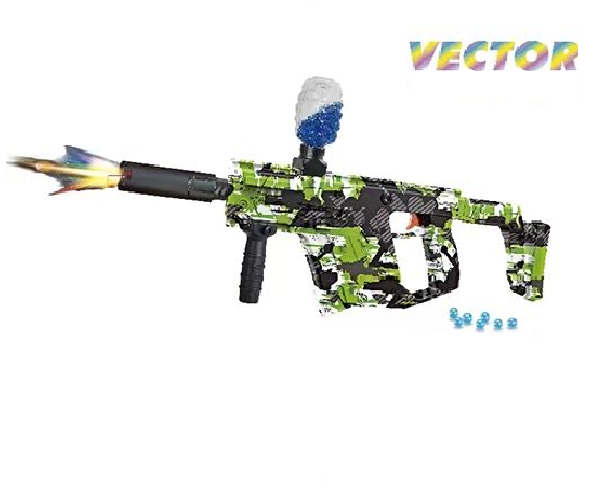 Игрушечный пулемет Vector электрический бластер с орбизами зеленый