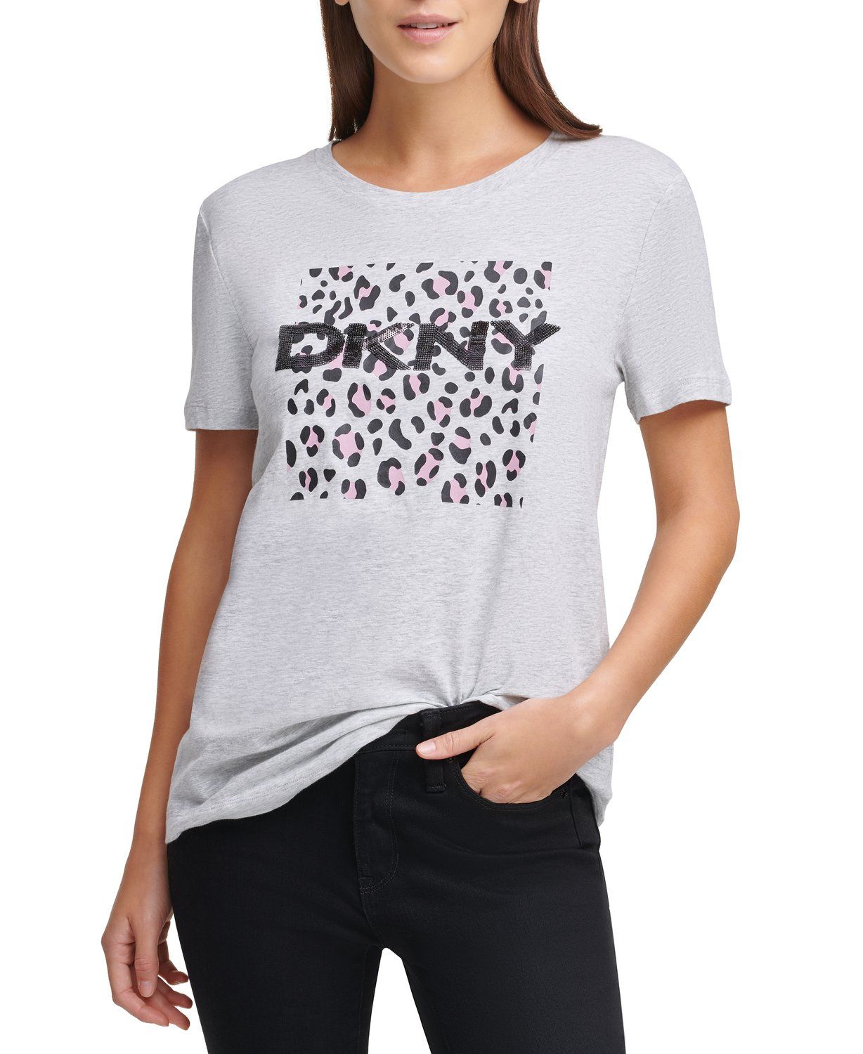 

Футболка женская DKNY P0JWTDNA серая XS, P0JWTDNA