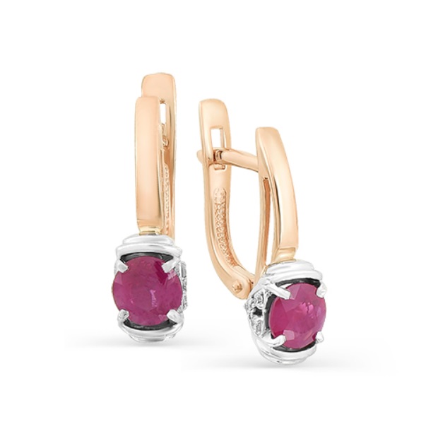 

Серьги из красного золота с рубином, бриллиантом Master Brilliant 2-107-313-03, 2-107-313-03