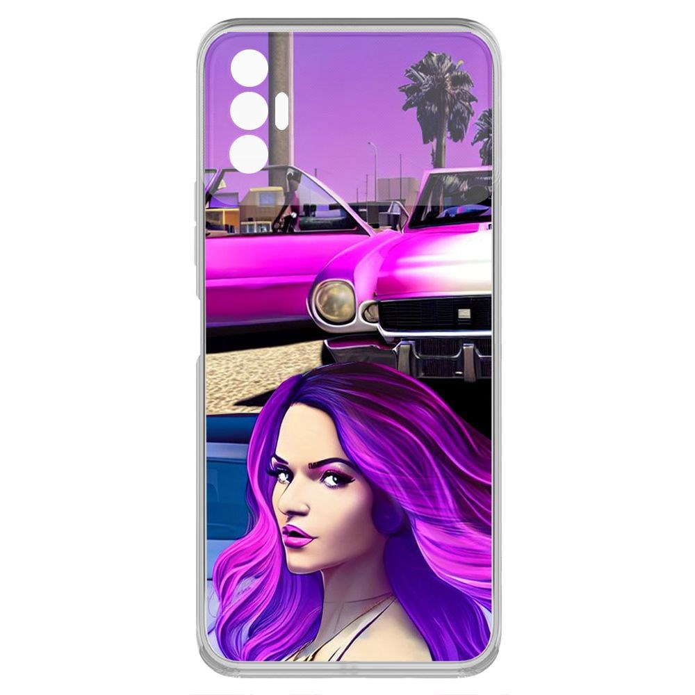 

Чехол-накладка Krutoff Clear Case Жизнь в розовом для TECNO Spark 8P, Прозрачный