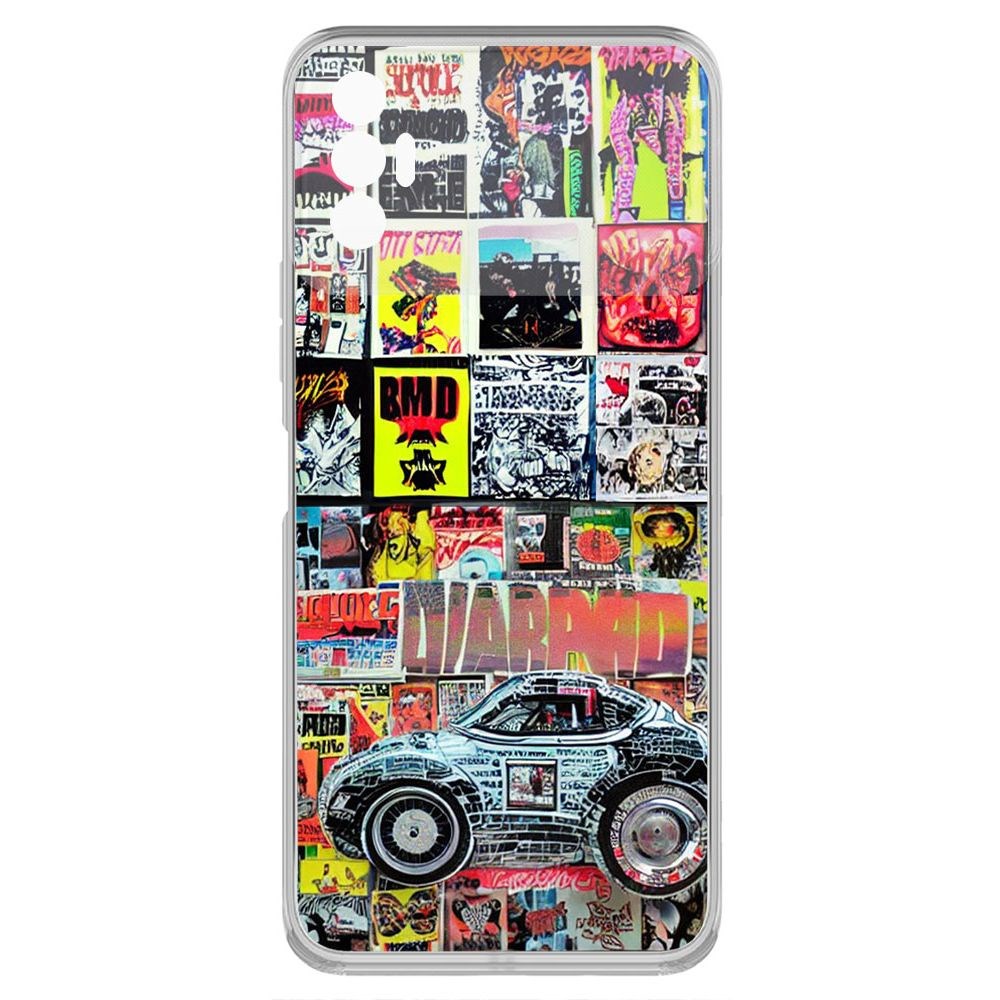 

Чехол-накладка Krutoff Clear Case Автопамфлет для TECNO Spark 8P, Прозрачный