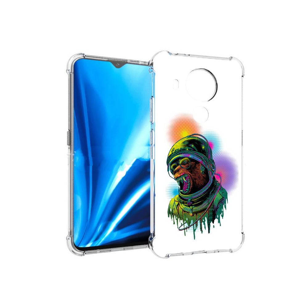 

Чехол MyPads Tocco для Nokia 5.4 медведь космонавт (PT156621.100.466), Прозрачный, Tocco