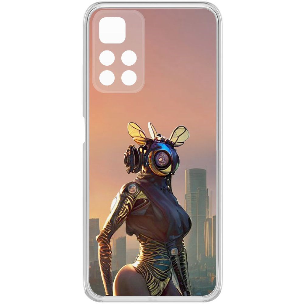 

Чехол-накладка Krutoff Clear Case Женщина-киберпчела для Xiaomi Poco M4 Pro