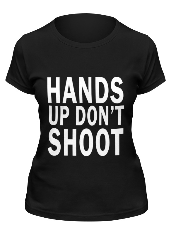 Футболка женская Printio Hands up don't shoot (руки вверх не стрелять) черная S