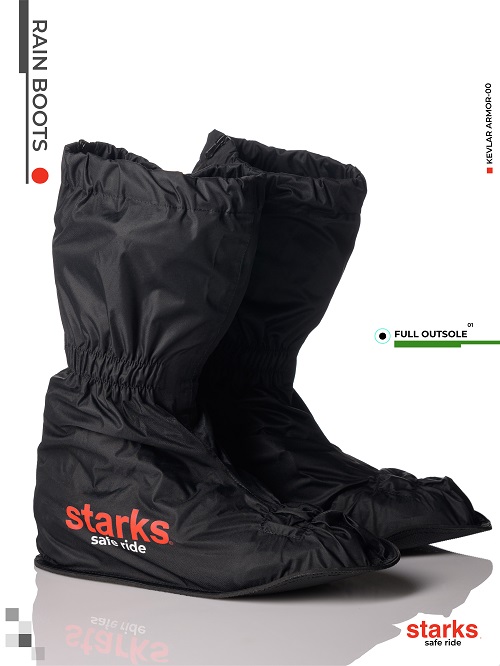 Дождевые бахилы с цельной подошвой Starks Rain Boots Черный S 37-39