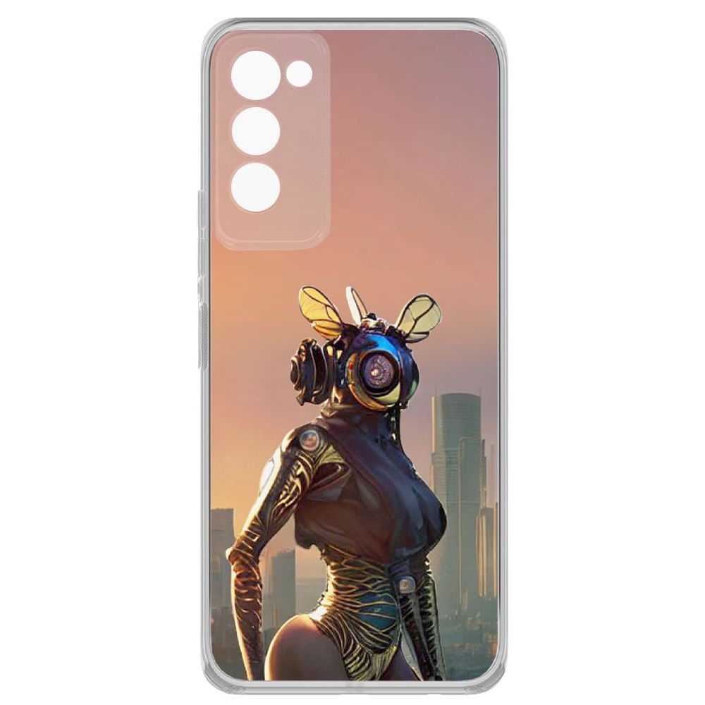 

Чехол-накладка Krutoff Clear Case Женщина-киберпчела для TECNO Camon 18