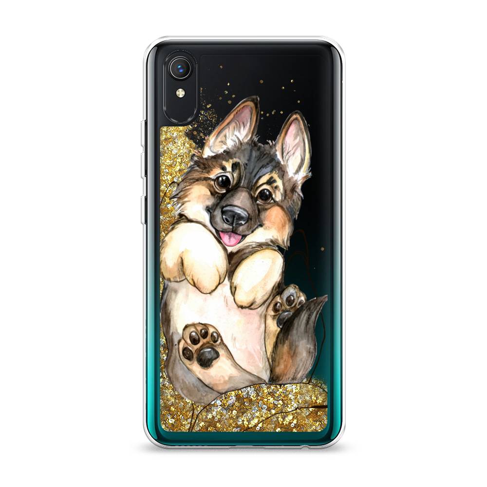 

Жидкий чехол с блестками "Овчарка в ладошках" на Vivo Y1s, 263290-1