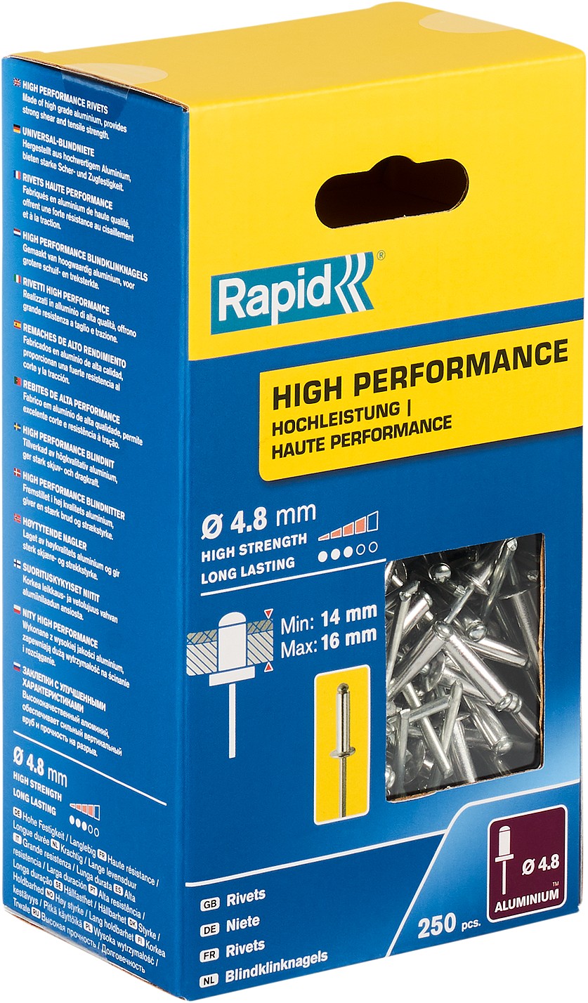 фото Rapid r:high-performance-rivet заклепка из алюминия d4.8x20 мм, 250 шт