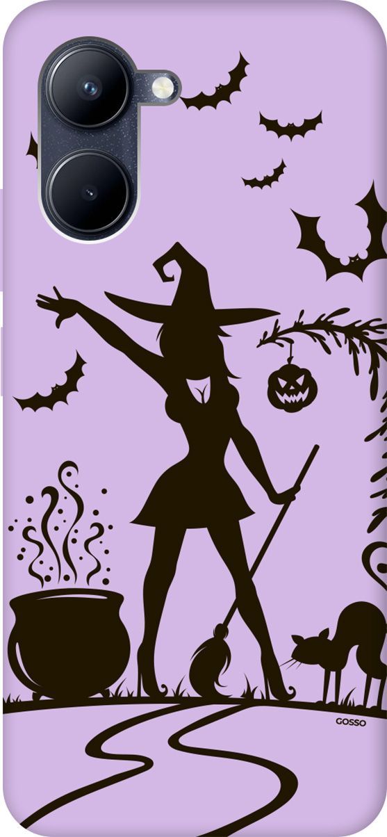 

Чехол на Realme C33 "Witch and Boiler" сиреневый, Фиолетовый;красный, 1577100