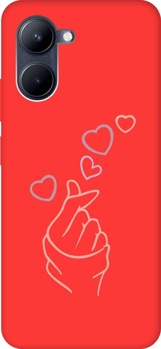 

Чехол на realme C33 Silky Touch Premium с принтом "K-Heart" красный, Красный;розовый, 1577100