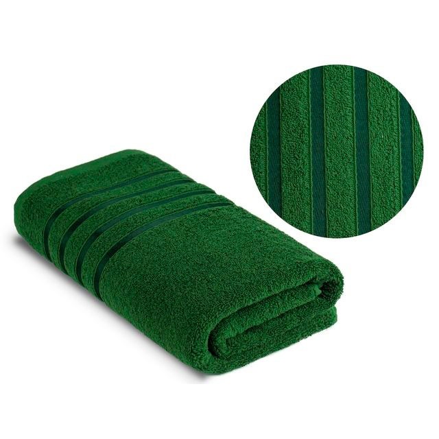 Полотенце махровое Эльф цвет зеленый бордюр 100% хлопок 50 х 90 см