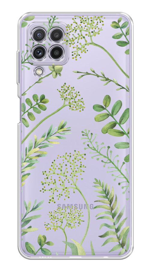 

Чехол на Samsung Galaxy A22/M22/M32 "Green Leaves", Зеленый;прозрачный, 2103550-1