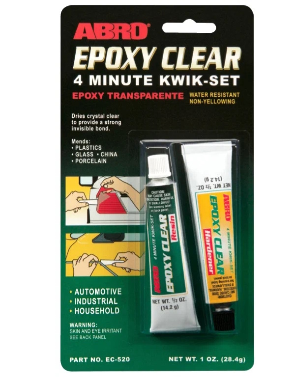 

Клей Эпоксидный Прозрачный Авто Epoxy Steel 4-Minute Abro (28 Г) ABRO арт. EC520