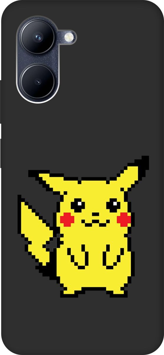

Матовый Soft Touch Чехол на Realme C33 с 3D принтом "Pixel Pikachu" черный, Черный;желтый, 1575400