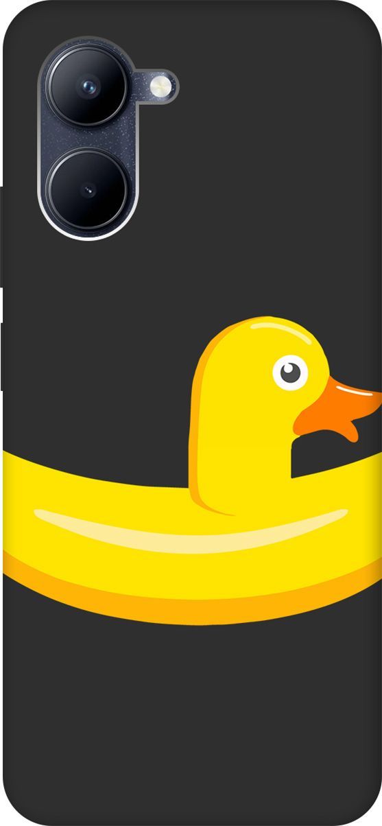 

Матовый Soft Touch Чехол на realme C33 с 3D принтом "Duck Swim Ring" черный, Черный;белый, 1575400
