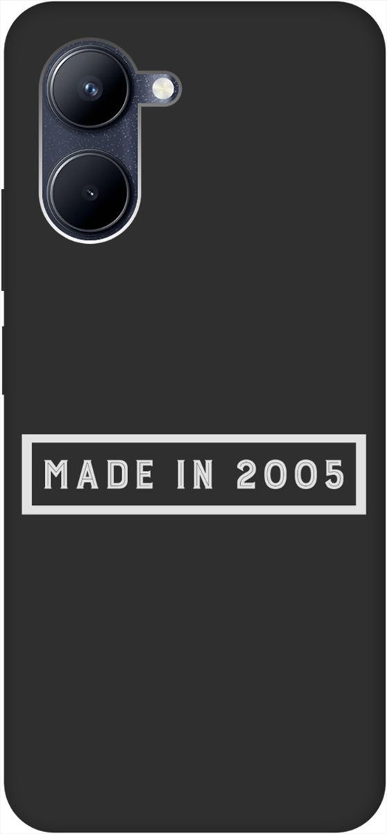 

Матовый Soft Touch Чехол на realme C33 с 3D принтом "2005 W" черный, Черный;белый, 1575400
