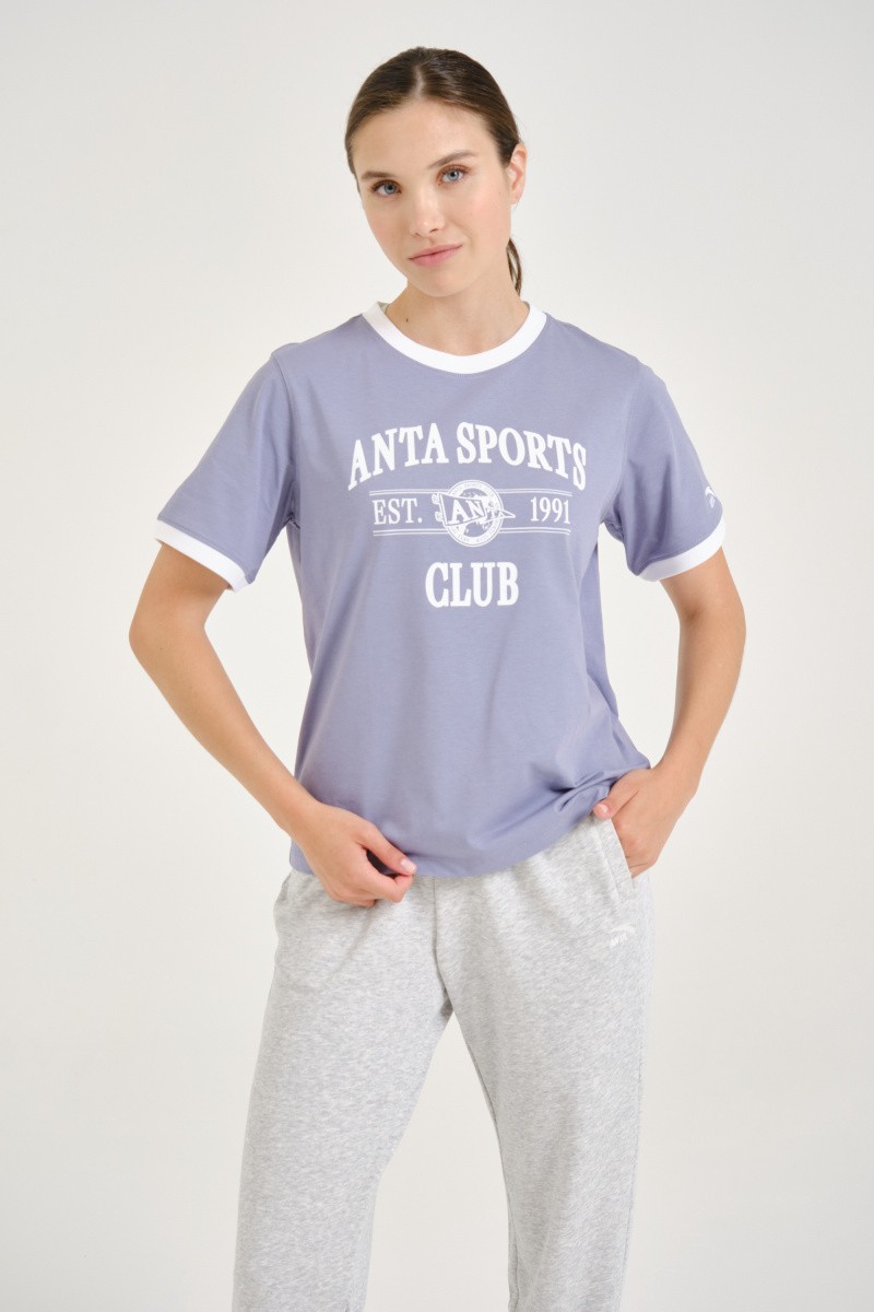 Футболка женская Anta 862438109 SPORTS CLUB синяя XS 2443₽