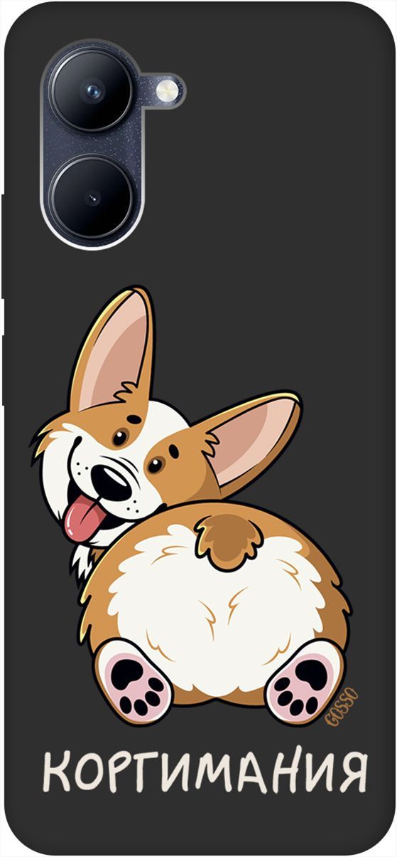 

Матовый Soft Touch Чехол на realme C33 с 3D принтом "CorgiMania" черный, Черный;бежевый, 1575300