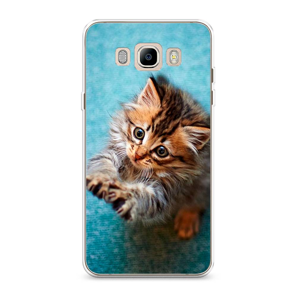 

Чехол Awog на Samsung Galaxy J7 2016 / Самсунг J7 2016 "Котенок просит есть", Голубой;коричневый;белый, 23050-2
