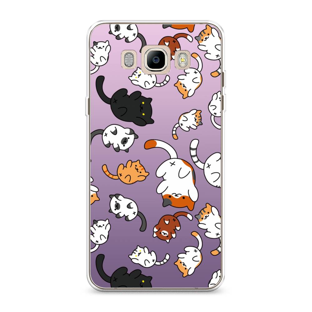

Чехол Awog на Samsung Galaxy J7 2016 / Самсунг J7 2016 "Котопад", Фиолетовый;белый, 23050-7