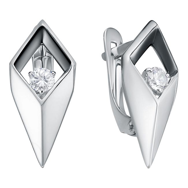 

Серьги из белого золота с фианитом Delta B1200451-d, B1200451-d