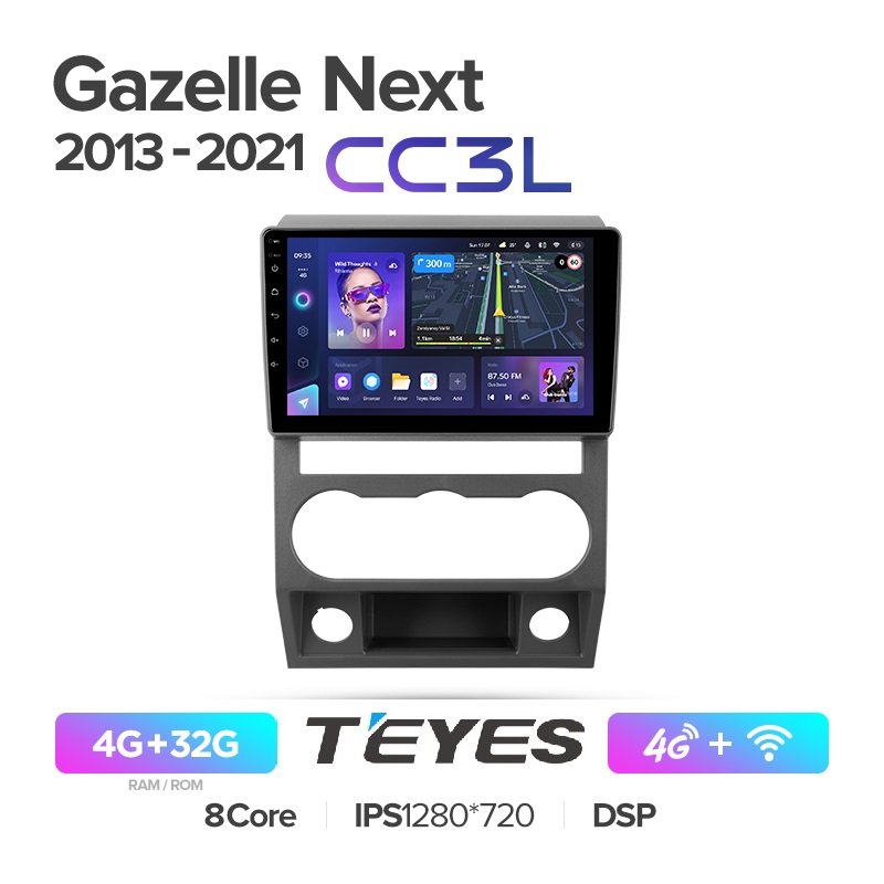 Автомобильная магнитола Teyes CC3L 4/32Гб GAZ Gazelle Next 2013 - 2021 ANDROID