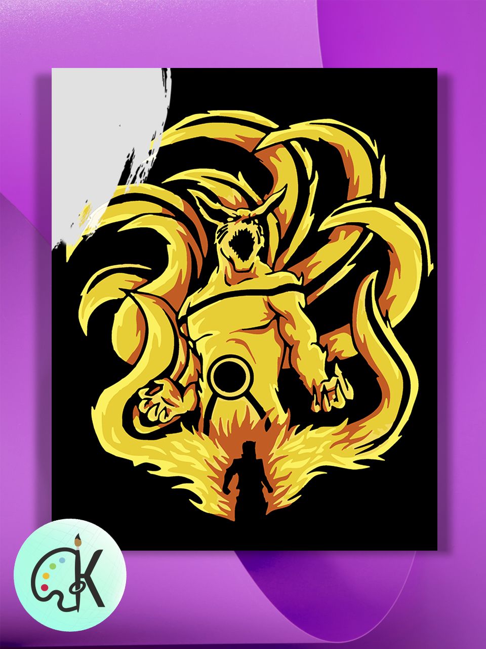 Картина по номерам на холсте Культура Цвета Сила девятихвостого, 30 х 40 см