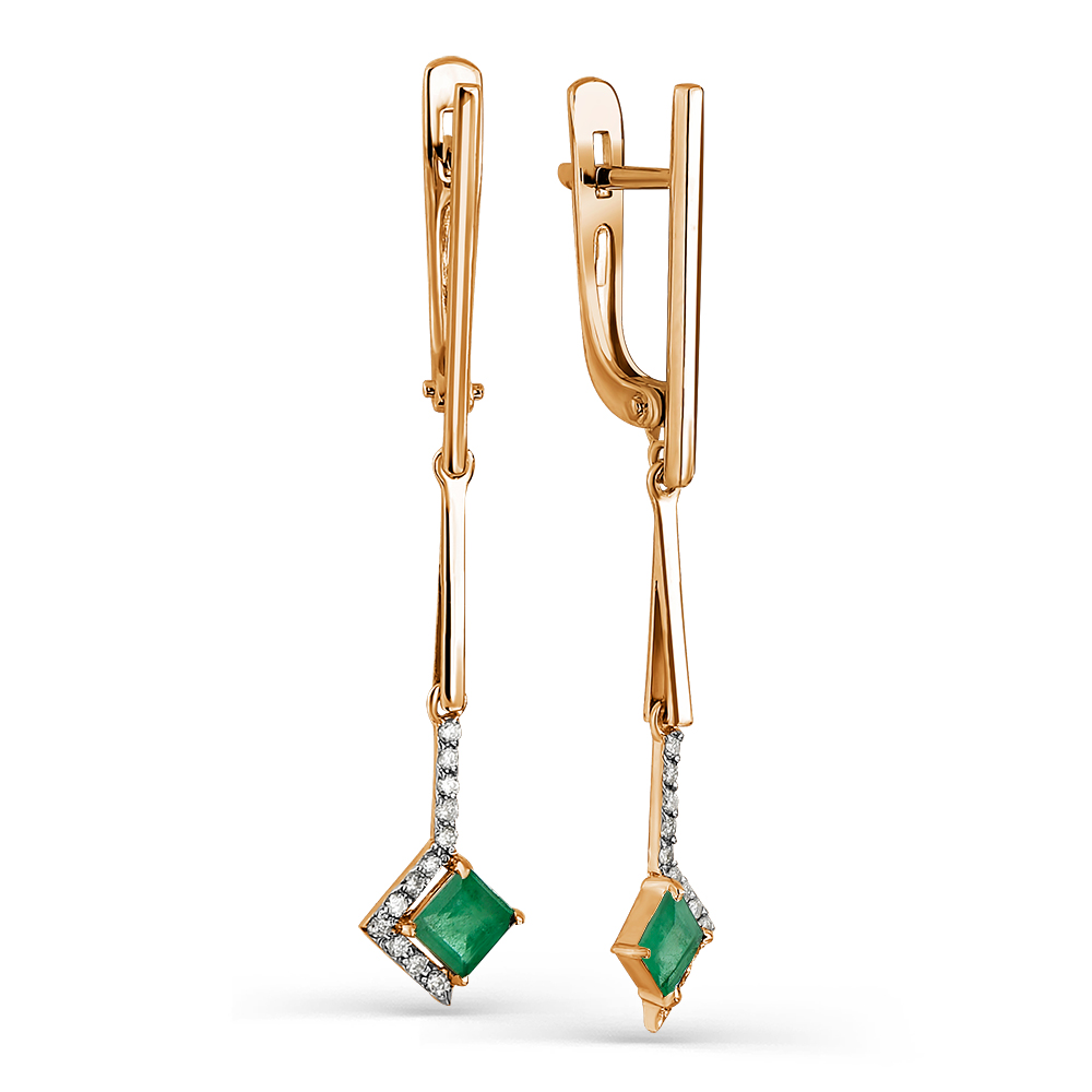 

Серьги из красного золота с изумрудом, бриллиантом Master Brilliant 2-107-485-01, 2-107-485-01