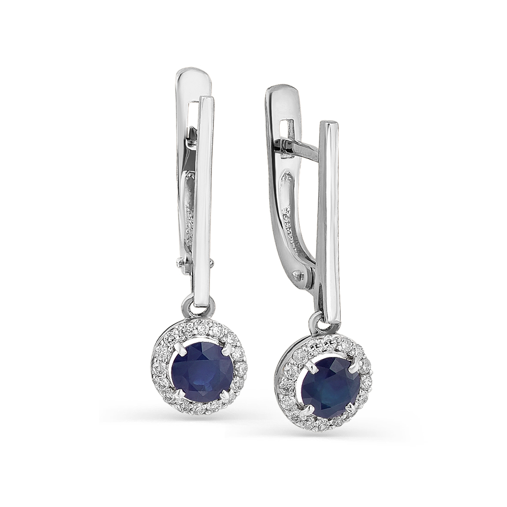 

Серьги из белого золота с сапфиром, бриллиантом Master Brilliant 2-107-360-02, 2-107-360-02