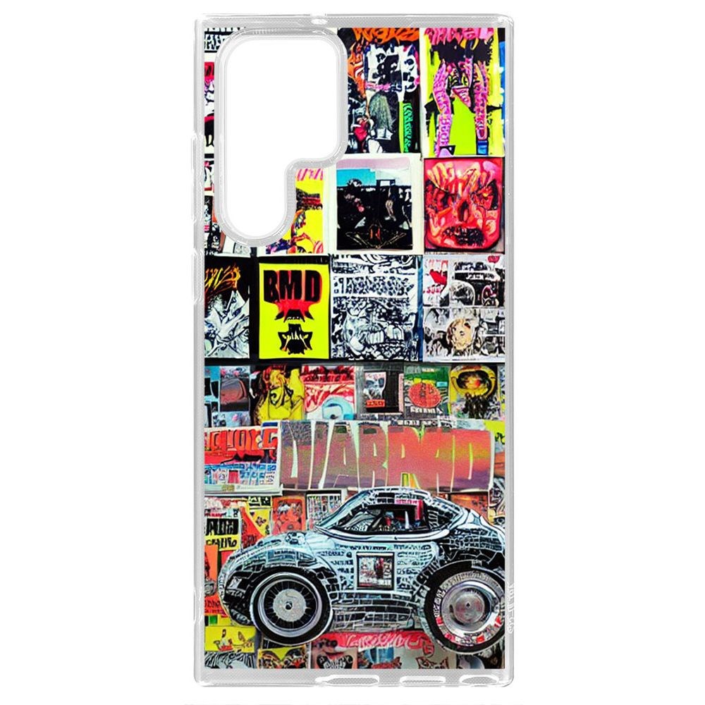 

Чехол-накладка Krutoff Clear Case Автопамфлет для Samsung Galaxy S22 Ultra (S908), Прозрачный