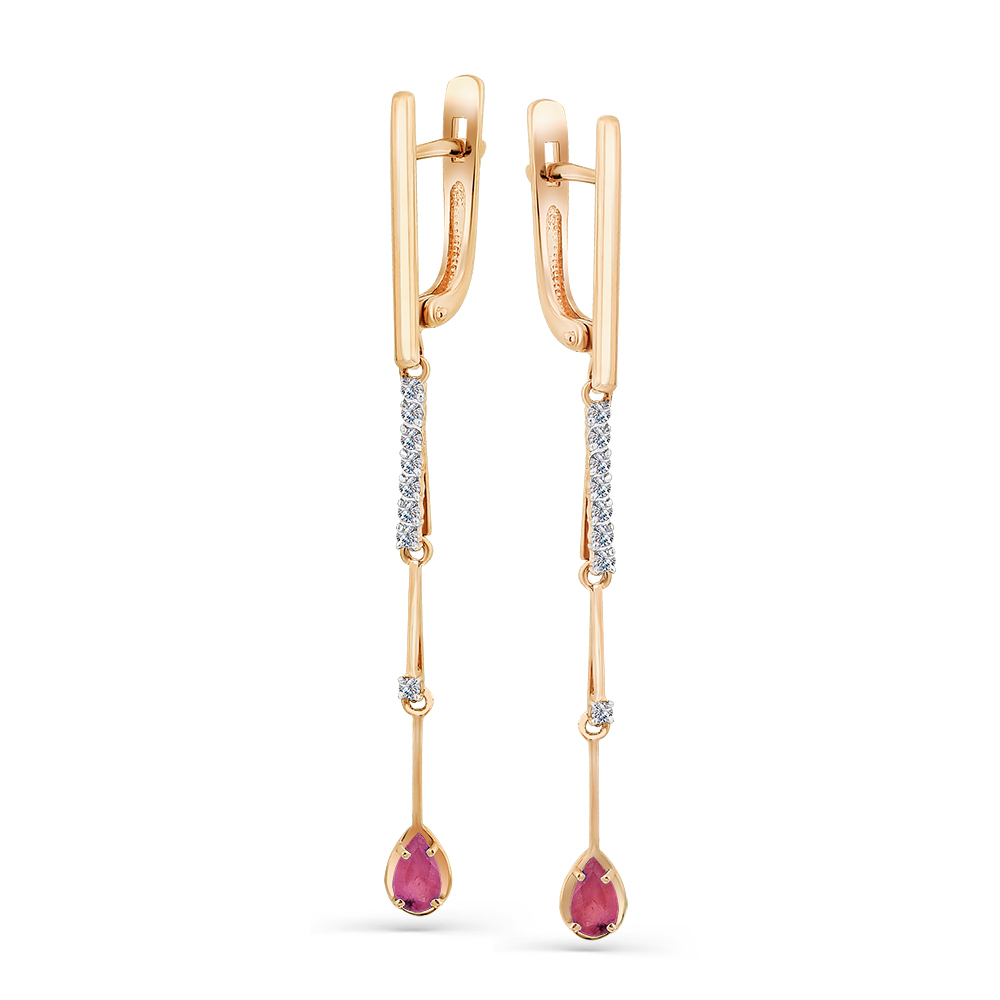 

Серьги из красного золота с рубином, бриллиантом Master Brilliant 2-107-380-03, 2-107-380-03