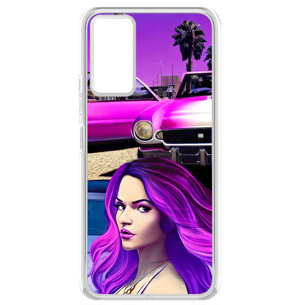 

Чехол-накладка Krutoff Clear Case Жизнь в розовом для TECNO Pova 2, Прозрачный