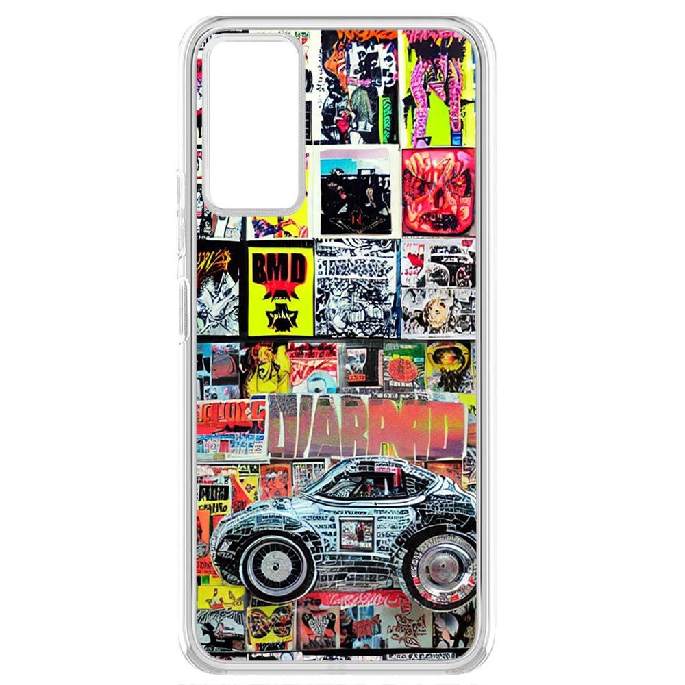 

Чехол-накладка Krutoff Clear Case Автопамфлет для TECNO Pova 2, Прозрачный