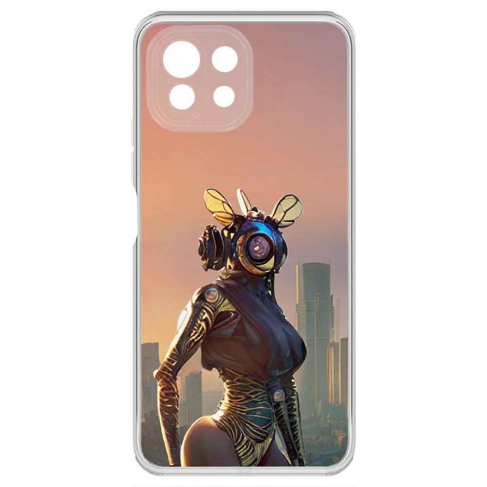 

Чехол-накладка Krutoff Clear Case Женщина-киберпчела для Xiaomi Mi 11 Lite