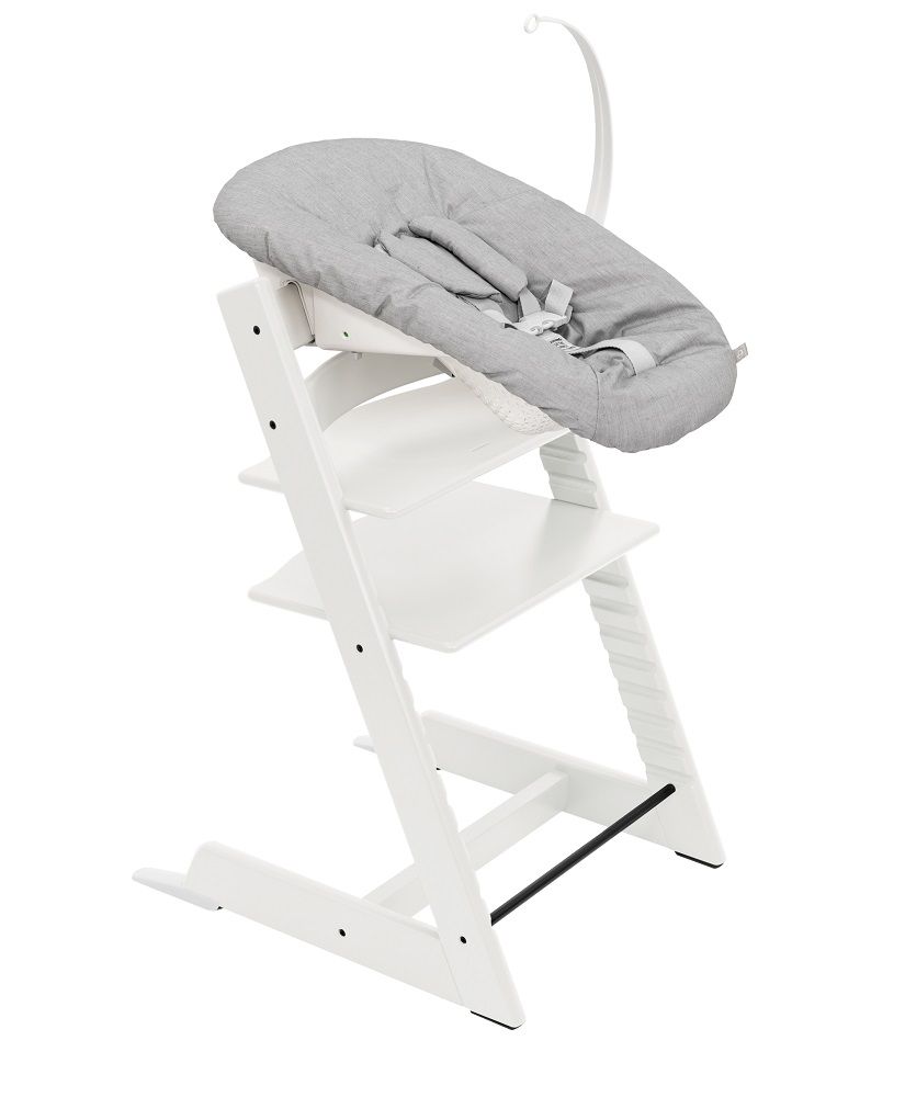 фото Комплект стульчик stokke tripp trapp white + сиденье newborn set grey 100107/526101