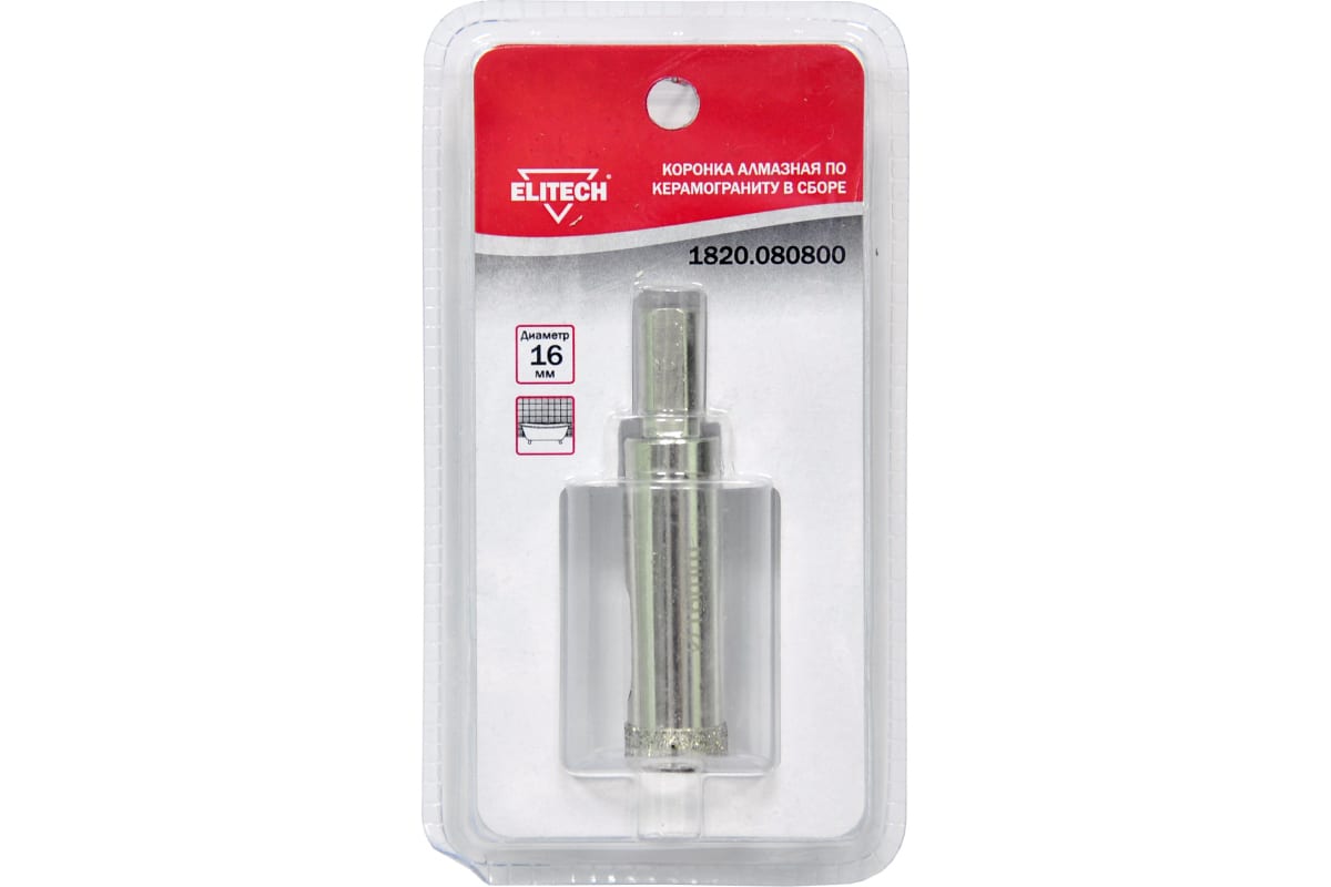

Коронка Elitech 1820.080800, по керамограниту, 16мм, трехгранный, 1шт, 1820.080800