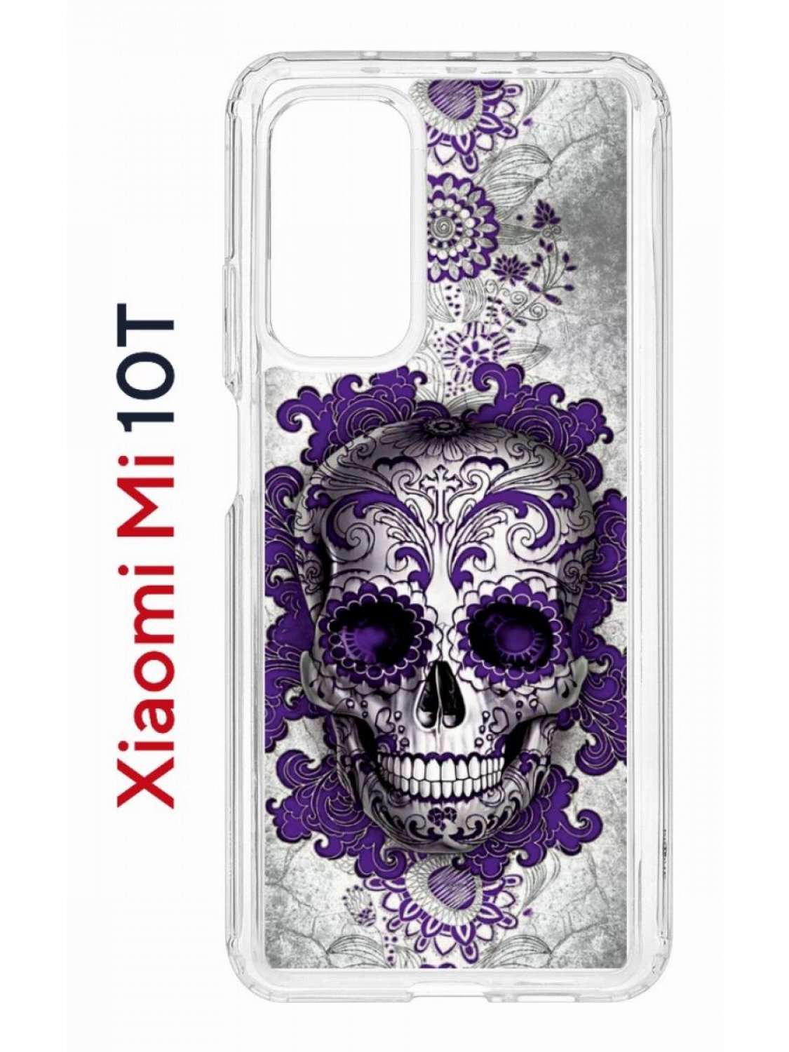 фото Чехол на xiaomi mi 10t/mi 10t pro kruche print sugar skull,противоударный бампер с принтом кruче