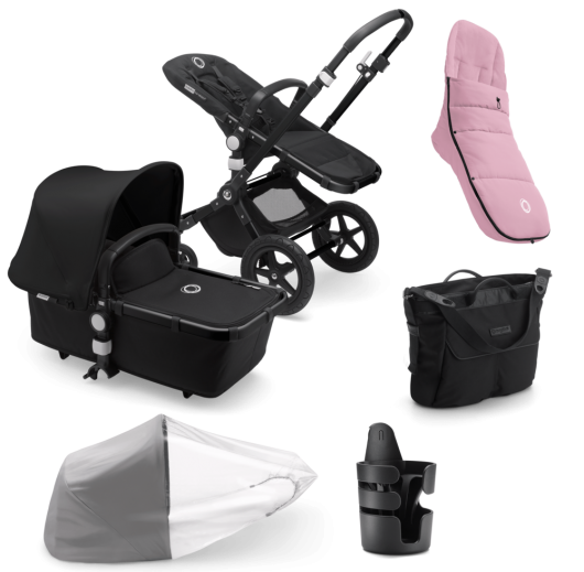 фото Коляска 2 в1 bugaboo cameleon3 plus complete black/black-black 230162zw01 soft pink