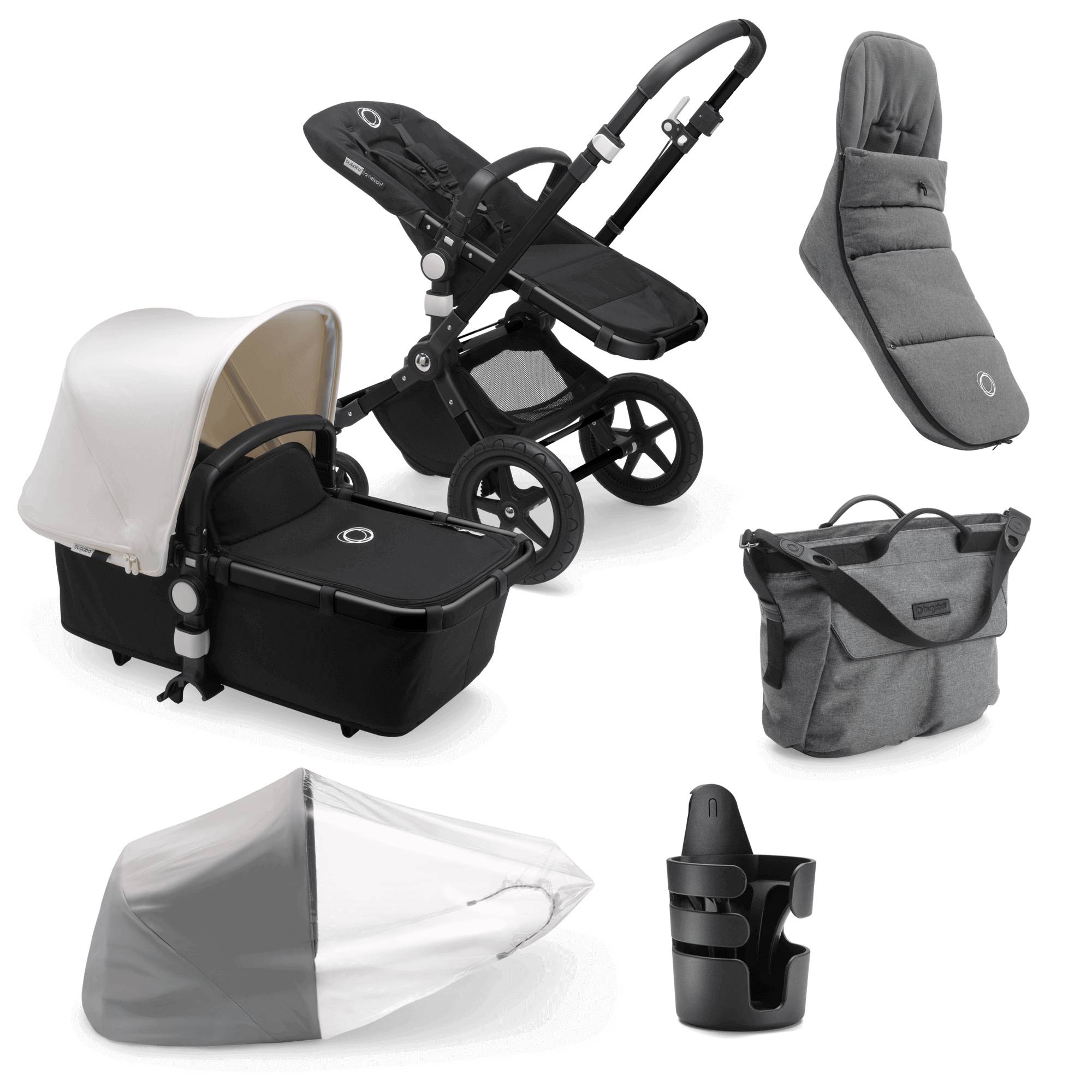 

Коляска Bugaboo Cameleon3 Plus Complete Black/Black-fresh white 230162FW01 GREY MELANGE, Cameleon3 Plus