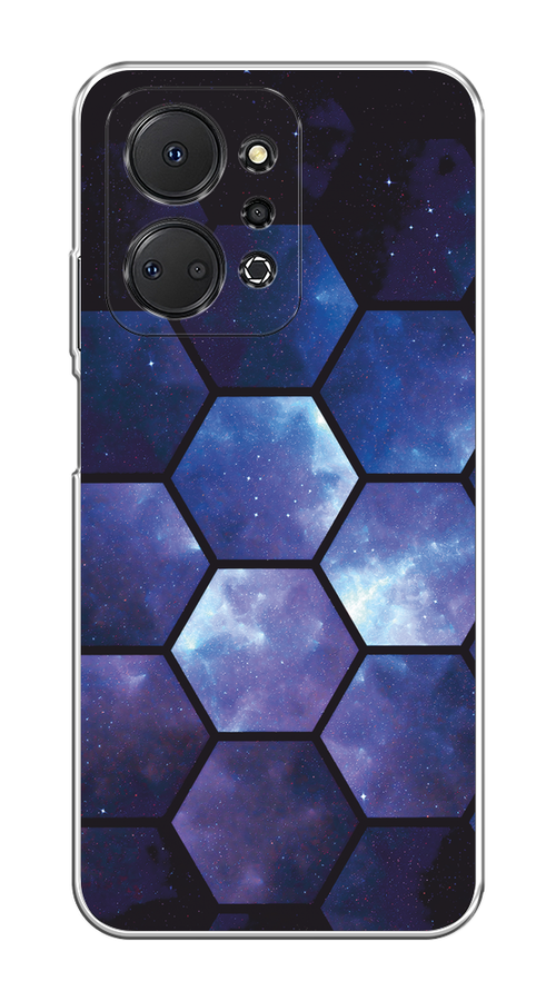 

Чехол на Honor X7A/X7A Plus "Соты космос", Черный;фиолетовый, 6120650-1