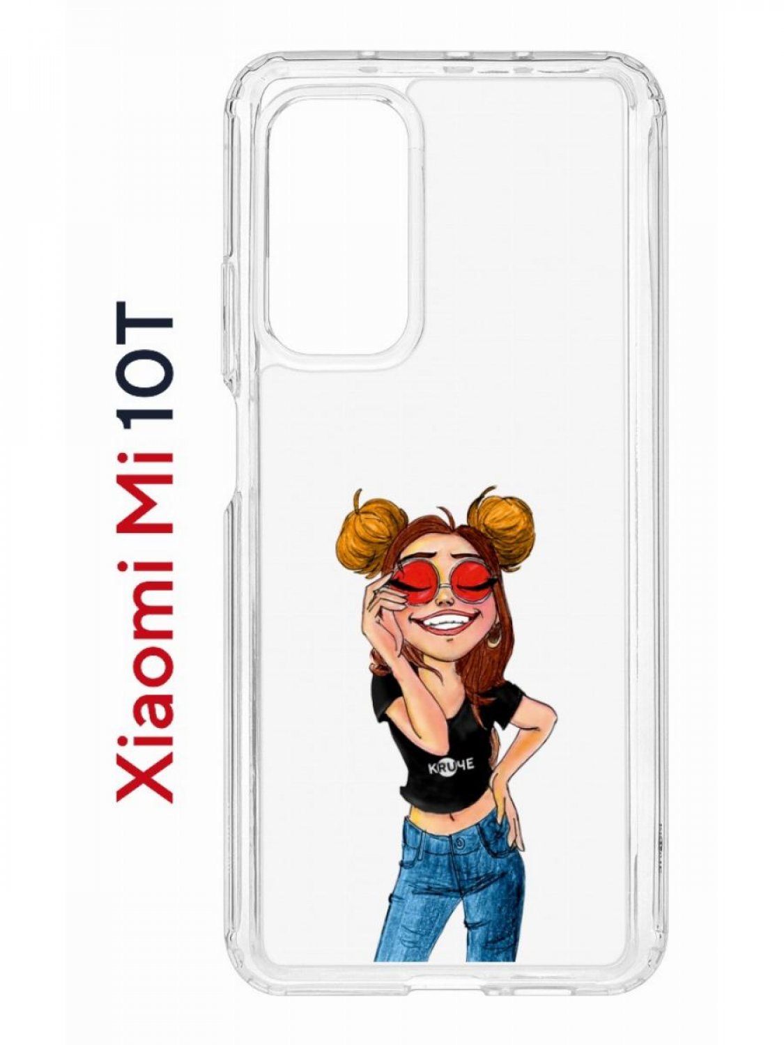 фото Чехол на xiaomi mi 10t/mi 10t pro kruche print smiling,противоударный бампер с принтом кruче