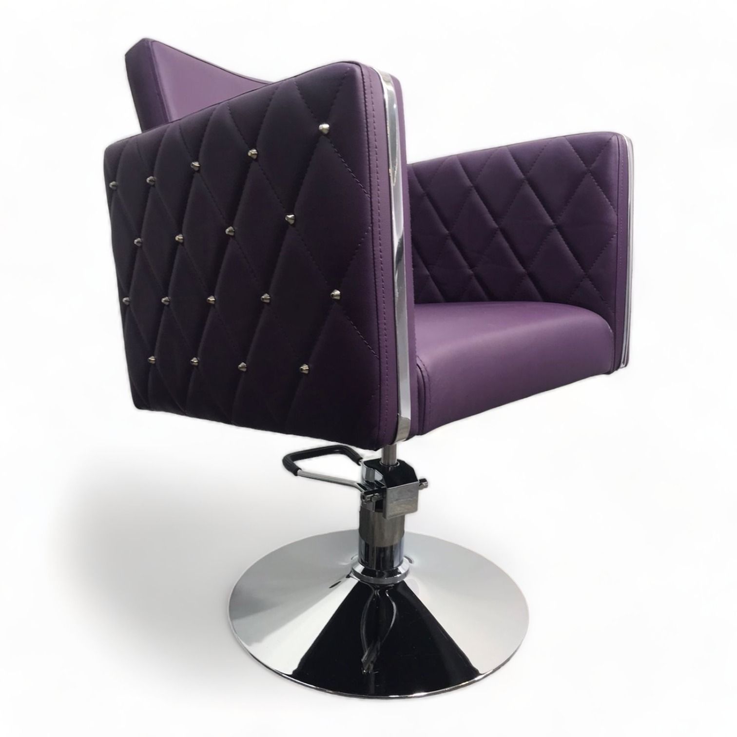 Парикмахерское кресло Вайлет, фиолетовый, гидравлика диск