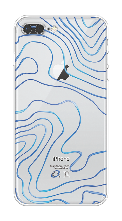 

Чехол на Apple iPhone 7 Plus/8 Plus "Blue lines", Прозрачный;синий, 10950-1