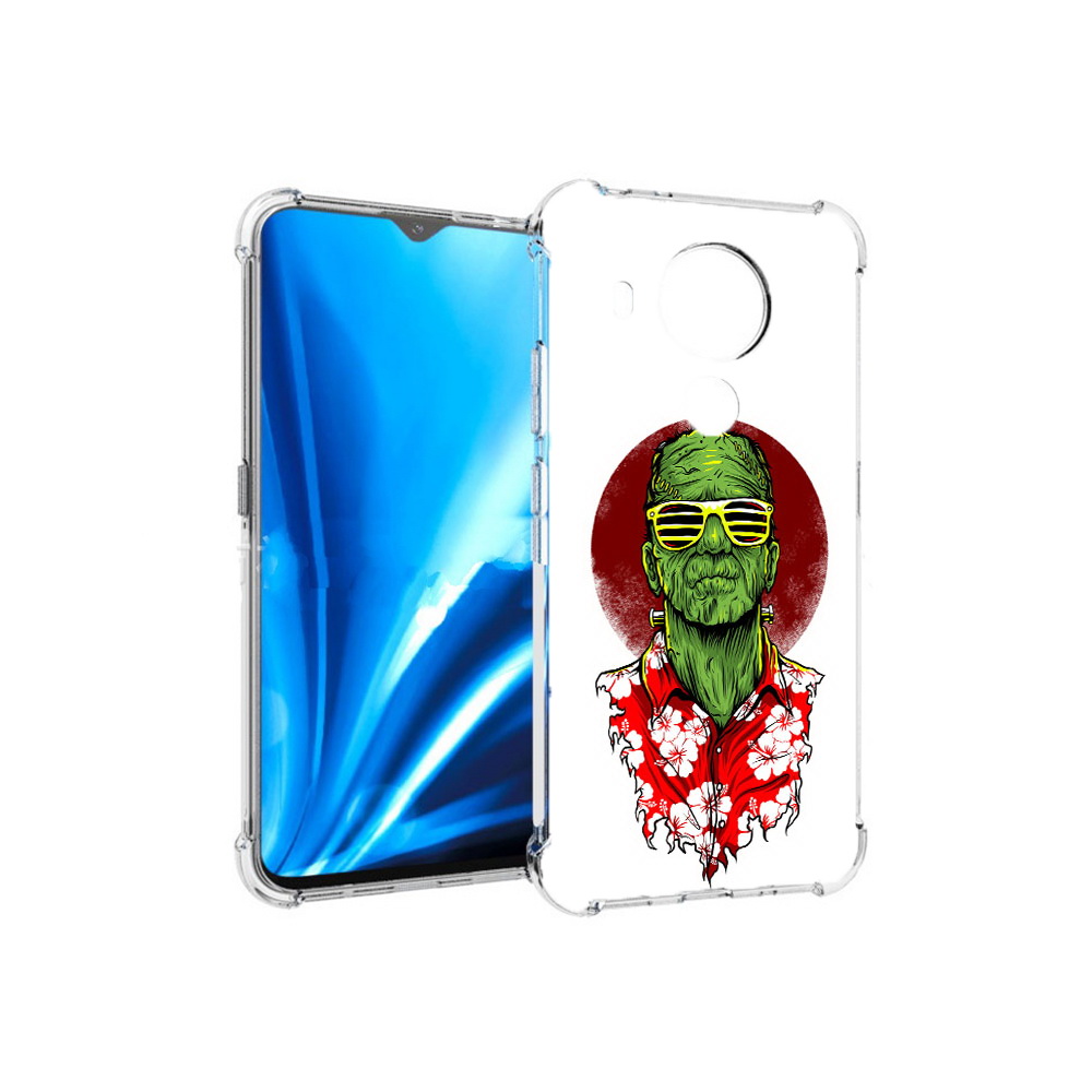 

Чехол MyPads Tocco для Nokia 5.4 крутой зеленый мужчина в очках (PT156621.100.424), Прозрачный, Tocco